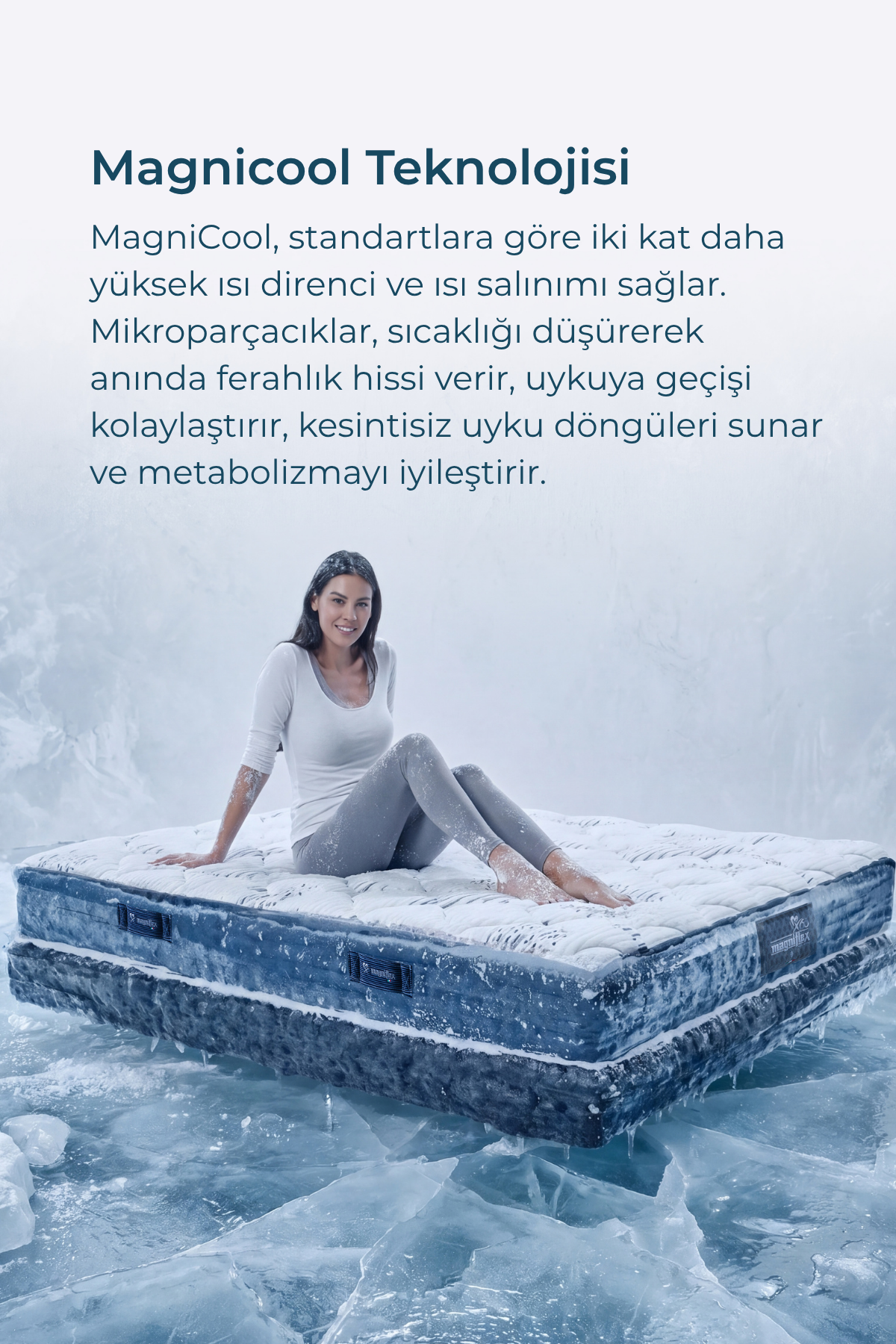 Magniflex Magnicool 10 Firm Memory Foam Yatak | 5 Bölgeli Destek | Serin Uyku Teknolojisi | Made in Italy