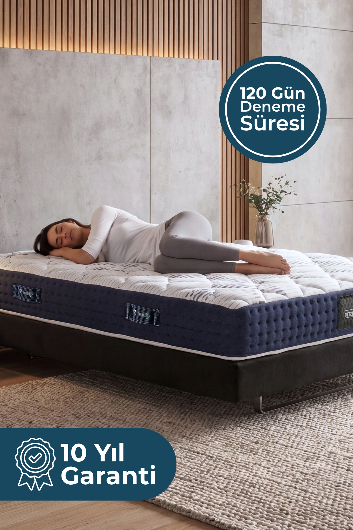 Magniflex Magnicool 10 Firm Memory Foam Yatak | 5 Bölgeli Destek | Serin Uyku Teknolojisi | Made in Italy