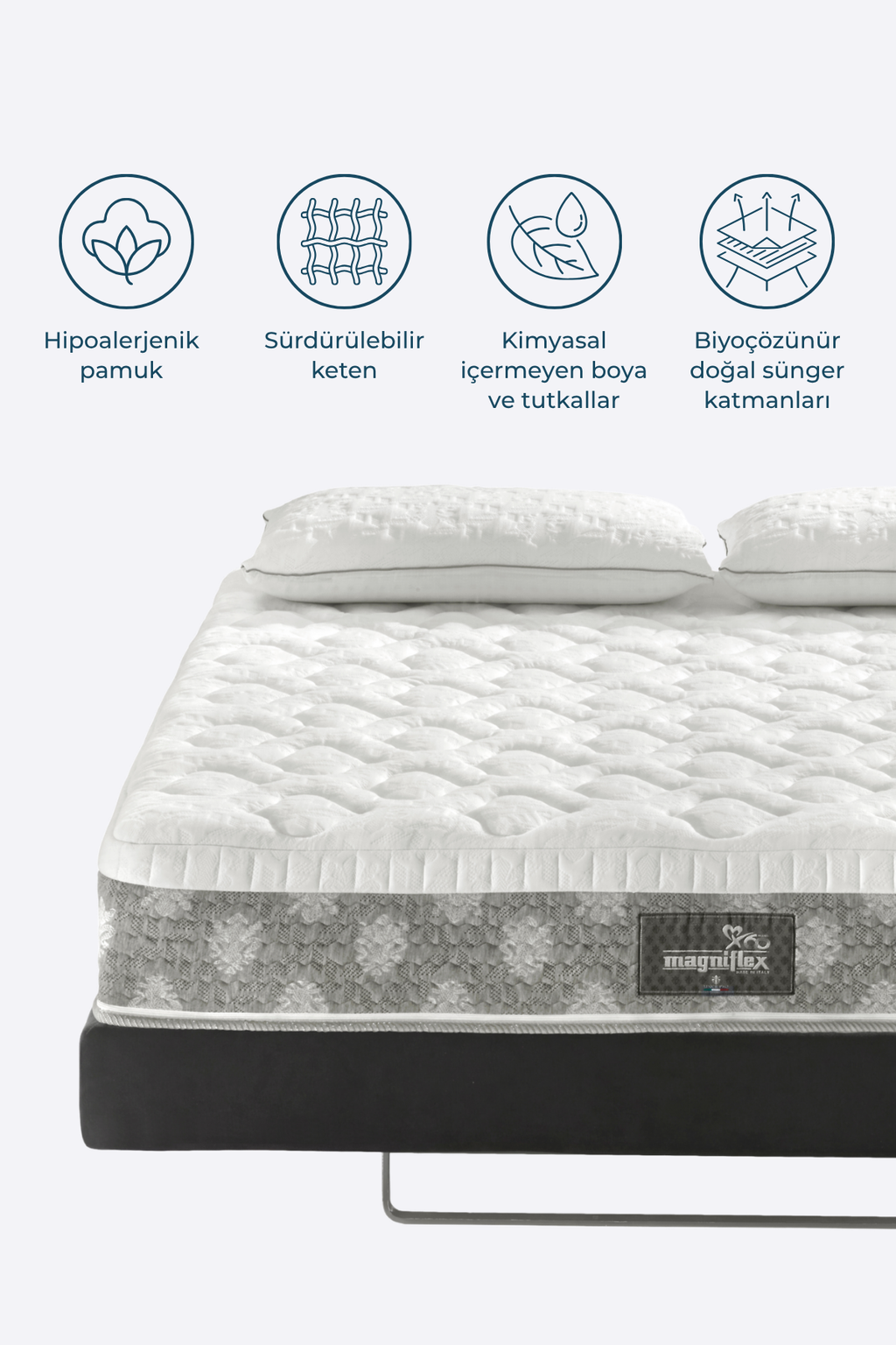 Magniflex Dolce Vita Dual 10 Ortopedik Memory Foam Yatak | Çiftler İçin Dual Core Konfor | Made in Italy